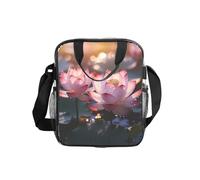The Lotus in Full Bloom Sac à bandoulière transparent avec fermeture éclair et bandoulière pour femme homme travail shopping