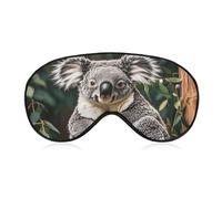 The Lovely Koala Masque de voyage occultant pour les yeux pour dormir en avion avec sangle réglable pour homme et femme