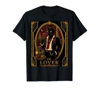 The Lover Black Cat Art Déco Meurtre Mystère T-Shirt Graphique avec Valeur