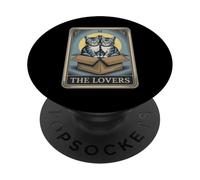 The Lovers Carte de Tarot Chat câlin PopSockets PopGrip Adhésif