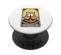 The Lovers Carte de Tarot Chat câlin PopSockets PopGrip Adhésif