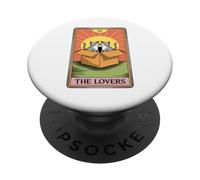 The Lovers Carte de Tarot Chat câlin PopSockets PopGrip Adhésif