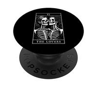 The Lovers Carte de Tarot Gothique Occulte Squelette lesbien Halloween PopSockets PopGrip Adhésif