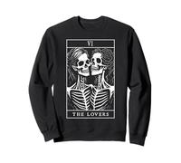 The Lovers Carte de Tarot Gothique Occulte Squelette lesbien Halloween Sweatshirt