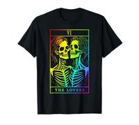 The Lovers Carte de Tarot Gothique Occulte Squelette lesbien Halloween T-Shirt