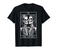 The Lovers Carte de Tarot Gothique Occulte Squelette lesbien Halloween T-Shirt