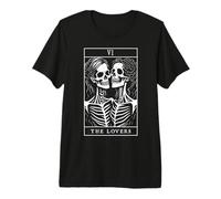 The Lovers Carte de Tarot Gothique Occulte Squelette lesbien Halloween T-Shirt Haut de Gamme