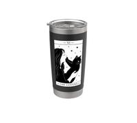 The Lovers Carte de Tarot Humour Chat Chat Chaton Halloween Propriétaire de Chat Gobelet isotherme en acier inoxydable double paroi