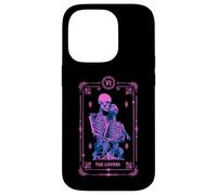 The Lovers Carte de Tarot Occulte Astrologie Crâne Rose Coque pour iPhone 14 Pro