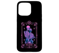 The Lovers Carte de Tarot Occulte Astrologie Crâne Rose Coque pour iPhone 15 Pro Max