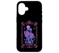 The Lovers Carte de Tarot Occulte Astrologie Crâne Rose Coque pour iPhone 16