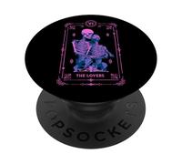 The Lovers Carte de Tarot Occulte Astrologie Crâne Rose PopSockets PopGrip Adhésif