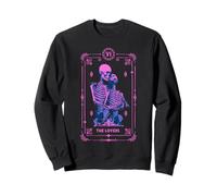 The Lovers Carte de Tarot Occulte Astrologie Crâne Rose Sweatshirt