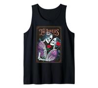 The Lovers Carte de Tarot Occulte Squelette Roses Gothique embrassant Débardeur