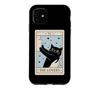The Lovers Carte de Tarot pour Amoureux des Chats Noirs Halloween sorcière Coque pour iPhone 11