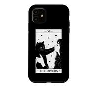 The Lovers Carte de Tarot pour Amoureux des Chats Noirs Halloween sorcière Coque pour iPhone 11