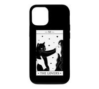 The Lovers Carte de Tarot pour Amoureux des Chats Noirs Halloween sorcière Coque pour iPhone 12/12 Pro