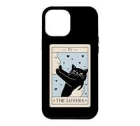 The Lovers Carte de Tarot pour Amoureux des Chats Noirs Halloween sorcière Coque pour iPhone 12 Pro Max