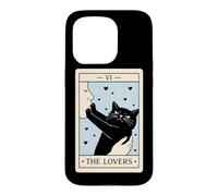 The Lovers Carte de Tarot pour Amoureux des Chats Noirs Halloween sorcière Coque pour iPhone 15 Pro