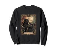 The Lovers Gothic Tarot Chat Vintage Occulte Esthétique Design Sweatshirt