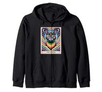 The Lovers Mystic Cat Ally - LGBTQ Rainbow Tarot Pride Art Sweat à Capuche