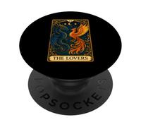 The Lovers Phoenix Dragon Vintage Tarot Card PopSockets PopGrip Adhésif