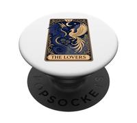 The Lovers Phoenix Dragon Vintage Tarot Card PopSockets PopGrip Adhésif