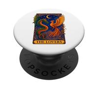 The Lovers Phoenix Dragon Vintage Tarot Card PopSockets PopGrip Adhésif