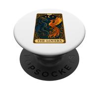 The Lovers Phoenix Dragon Vintage Tarot Card PopSockets PopGrip Adhésif