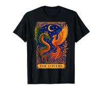 The Lovers Phoenix Dragon Vintage Tarot Card T-Shirt