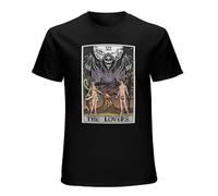 The Lovers Tarot Card Shirt Grim Reaper Gothic Witch Halloween Goth Clothing Tee T Shirt Black S