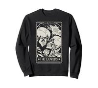 The Lovers Tarot Card Skeletons Kissing in Love Sweatshirt