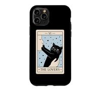 The Lovers Tarot Carte Amusante pour Amoureux des Chats Sorcière Halloween Coque pour iPhone 11 Pro