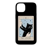 The Lovers Tarot Carte Amusante pour Amoureux des Chats Sorcière Halloween Coque pour iPhone 14 Plus