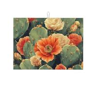 The Lush Cactus is in Bloom Grand égouttoir à vaisselle en microfibre réutilisable et lavable pour accessoire de cuisine 45,7 x 61 cm