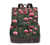 The Lush Little Red Flowers Sac à dos de voyage tendance pour femme, sac à dos décontracté, sac à dos en cuir imprimé pour femme pour le travail