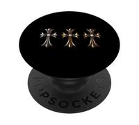 The Luxury Diamond Cross Gold Silver Bronze PopSockets PopGrip Adhésif