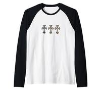 The Luxury Pave Diamond Cross Gold Silver Bronze Manche Raglan