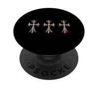 The Luxury Pave Diamond Cross Gold Silver Bronze PopSockets PopGrip Adhésif