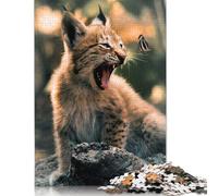 The Lynx Cub and Butterfly Puzzle 1000 Pièces Educa Jouet en Bois Cadeau Unique Décoration Intérieure Jeu Éducatif Challenge Toy Adultes & Enfants des 14 Ans 1000pcs (75x50cm)