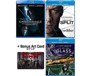 The M. Night Shyamalan Master Collection: Complete Movie Trilogy Blu-ray Collection: (Unbreakable + Split + Glass) + Bonus Art Card