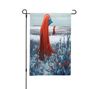 The mage wearing a red hood Spring Garden Flag Stand - Décorations de Pâques en plein air, résistant aux intempéries, parfait pour la cour et le jardin