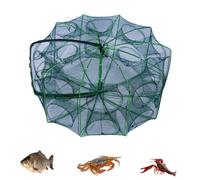 The Magic Foldable Fishing Trap, 2024 Upgrade Auto-Foldable Strengthened Fishing Trap Net, Fish Bait Traps for Fishing, Crab Crayfish Fish Minnow Crawdad Shrimp Nets Trap (24 Holes)