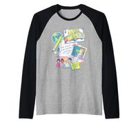 The Magic School Bus Classroom Items Collage Retro Cartoon Manche Raglan
