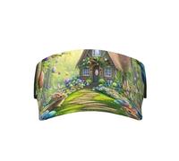 The Magical Easter Path Print Adult Sunscreen Visor Cap Sun Hat Sports Visor Hat Empty Top Baseball Cap for Men Women Unisex Black