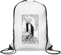 The Magician Sac de sport avec cordon de serrage Motif squelette Noir