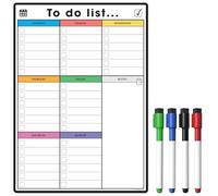 The Magnet Shop Liste de choses à faire magnétique A4 et planificateur hebdomadaire - Organisez vos tâches ménagères, bureau et tâches professionnelles avec nos tableaux effaçables à sec et 4 stylos