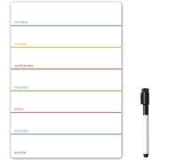 The Magnet Shop TMS A5 Agenda magnétique hebdomadaire et marqueurs effaçables à sec, petit tableau blanc magnétique pour réfrigérateur - Calendrier effaçable à sec ou planificateur