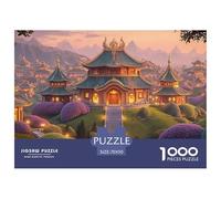 The Magnificent Ancient City 1000 Pcs Carton Premium Lot de Puzzles Twilight Hilltop Town Stimulant Et Éducatif Défi Unique Puzzles pour Adultes Et Enfants 70x50cm/1000pcs
