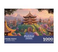 The Magnificent Ancient City 1000 Pièces Carton Premium Coffret De Puzzles Twilight Hilltop Town Stimulant Et Éducatif Jeu Créatif Puzzles As Birthday Gifts 38x26cm/1000pcs